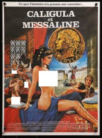 2p053 CALIGULA & MESSALINA French 16x22 1982 incredibly sexy art of mostly naked Betty Roland!