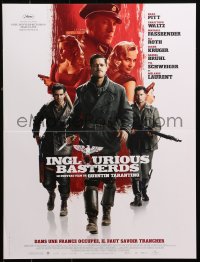 2p068 INGLOURIOUS BASTERDS French 16x21 2009 Quentin Tarantino, Brad Pitt, Waltz, Roth, top cast!