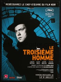 2p098 THIRD MAN French 15x21 R2015 different c/u of Orson Welles with gun by Ferris wheel, classic!