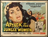 2p617 ATTACK OF THE JUNGLE WOMEN 1/2sh 1959 art of sexy untamed women without morals or mercy!