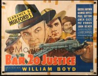 2p622 BAR 20 JUSTICE style B 1/2sh 1938 cool close-up of William Boyd as Hopalong Cassidy!