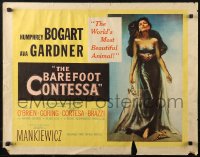 2p624 BAREFOOT CONTESSA style A 1/2sh 1954 Humphrey Bogart & art of sexy full-length Ava Gardner!