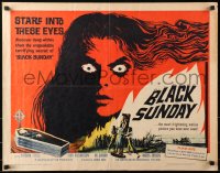 2p631 BLACK SUNDAY 1/2sh 1961 Bava, deep in this demon's eyes is a hidden unspeakable secret!