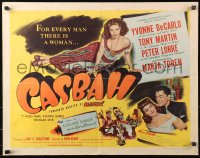 2p641 CASBAH style A 1/2sh 1948 sexy Yvonne De Carlo laying on floor & with Tony Martin!