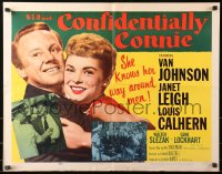 2p644 CONFIDENTIALLY CONNIE style B 1/2sh 1953 great romantic art of sexy Janet Leigh & Van Johnson!