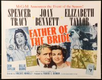 2p671 FATHER OF THE BRIDE 1/2sh R1962 images of Liz Taylor in wedding gown & broke Spencer Tracy!