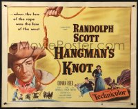 2p683 HANGMAN'S KNOT 1/2sh 1952 cool image of Randolph Scott by noose, Donna Reed!