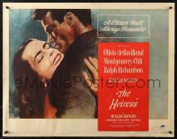 2p684 HEIRESS style B 1/2sh 1949 William Wyler, Olivia de Havilland & Montgomery Clift, ultra-rare!
