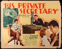 2p688 HIS PRIVATE SECRETARY 1/2sh 1933 two images of young John Wayne with his girl Friday!