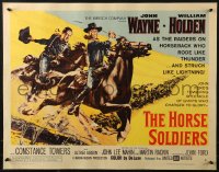 2p691 HORSE SOLDIERS style B 1/2sh 1959 U.S. Cavalrymen John Wayne & William Holden, John Ford!