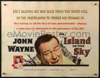 2p696 ISLAND IN THE SKY 1/2sh 1954 William Wellman, close up art of big John Wayne!