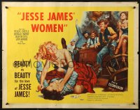 2p701 JESSE JAMES' WOMEN 1/2sh 1954 classic catfight artwork, women wanted him... more than the law