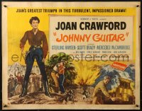 2p702 JOHNNY GUITAR style A 1/2sh 1954 art of Joan Crawford reaching for gun, Nicholas Ray classic!