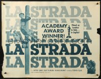 2p707 LA STRADA 1/2sh 1957 Federico Fellini, Anthony Quinn & clown Giulietta Masina!