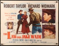 2p708 LAW & JAKE WADE 1/2sh 1958 artwork of Robert Taylor, Richard Widmark & Patricia Owens!