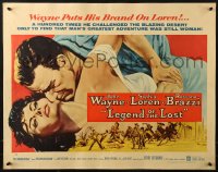 2p710 LEGEND OF THE LOST style B 1/2sh 1957 art of John Wayne & sexy Sophia Loren, Sahara adventure!