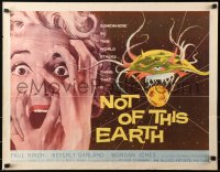 2p743 NOT OF THIS EARTH 1/2sh 1957 classic close up art of screaming girl & alien monster!