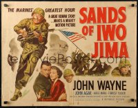 2p767 SANDS OF IWO JIMA 1/2sh 1950 art of Marine John Wayne, famous flag raising, ultra rare!