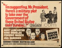 2p772 SEVEN DAYS IN MAY 1/2sh 1964 art of Burt Lancaster, Kirk Douglas, Fredric March & Gardner!
