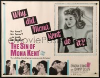 2p776 SIN OF MONA KENT 1/2sh 1961 Johnny Olsen, sexy Sandra Francis in title role!