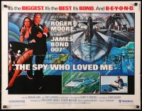 2p782 SPY WHO LOVED ME 1/2sh 1977 great art of Roger Moore as James Bond by Bob Peak!