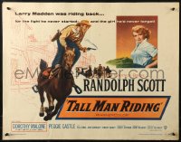 2p788 TALL MAN RIDING 1/2sh 1955 cowboy Randolph Scott & that sexy Battle Cry girl Dorothy Malone!