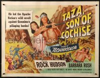 2p791 TAZA SON OF COCHISE style A 2D 1/2sh 1954 Brown art of Native American Rock Hudson, Douglas Sirk!
