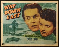 2p808 WAY DOWN EAST style B 1/2sh 1935 Henry Fonda in his second movie, Rochelle Hudson, very rare!