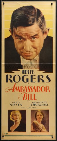 2p369 AMBASSADOR BILL insert 1931 Will Rogers, Marguerite Churchill & Greta Nissen, ultra-rare!