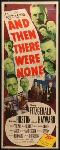 2p370 AND THEN THERE WERE NONE insert 1945 Walter Huston, Agatha Christie, Rene Clair, top cast!