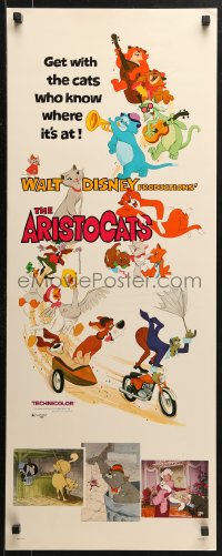 2p371 ARISTOCATS insert R1980 Walt Disney feline jazz musical cartoon, great colorful image!