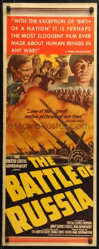 2p381 BATTLE OF RUSSIA insert 1943 directed by Frank Capra for the U.S. Army, cool artwork!
