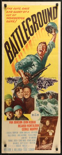 2p382 BATTLEGROUND insert 1949 directed by William Wellman, cool art of WWII soldier Van Johnson!