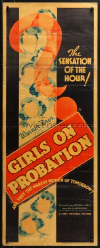 2p386 BELOVED BRAT insert 1938 with aborted Girls on Probation title, cool deco image, ultra-rare!