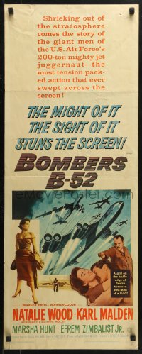 2p392 BOMBERS B-52 insert 1957 sexy Natalie Wood & Karl Malden, cool art of military planes!