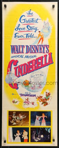 2p406 CINDERELLA insert R1957 Disney's classic musical cartoon, the greatest love story ever told!