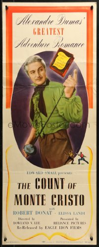 2p409 COUNT OF MONTE CRISTO insert R1948 cool image of Robert Donat as Edmond Dantes!