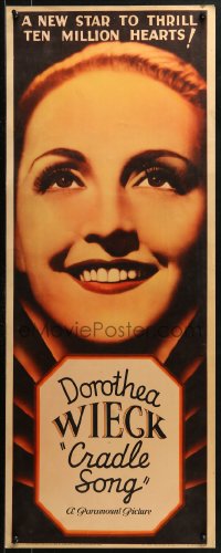 2p410 CRADLE SONG insert 1933 close-up Dorothea Wieck, ten million hearts will THRILL, ultra-rare!