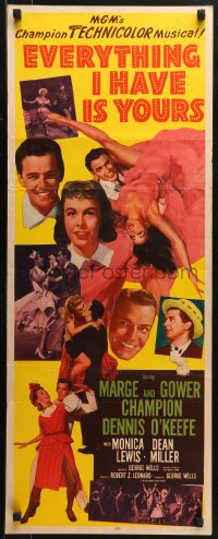 2p421 EVERYTHING I HAVE IS YOURS insert 1952 full-length art of Marge & Gower Champion dancing!
