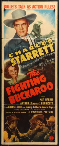 2p423 FIGHTING BUCKAROO insert 1943 two-gun Charles Starrett causes bad men to bite the dust!