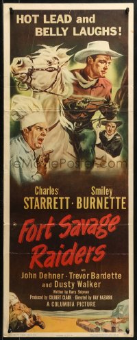 2p426 FORT SAVAGE RAIDERS insert 1951 art of Charles Starrett as Durango Kid + Smiley by Cravath!