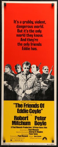 2p429 FRIENDS OF EDDIE COYLE insert 1973 Robert Mitchum lives in grubby, violent, dangerous world!