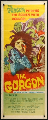 2p439 GORGON insert 1965 she had a face only a mummy could love, petrifies the screen w/ horror!