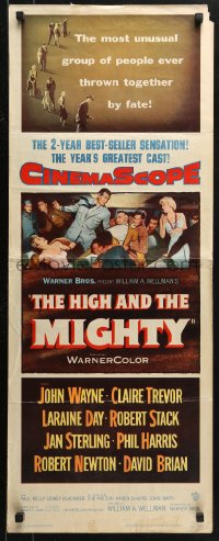 2p450 HIGH & THE MIGHTY insert 1954 John Wayne & Claire Trevor, William Wellman airplane disaster!