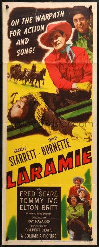 2p468 LARAMIE insert 1949 Charles Starrett as The Durango Kid & Smiley Burnette on the warpath!