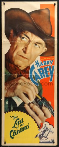 2p469 HARRY CAREY SR. stock insert 1940s art of the star, plus huge headshot, Last of the Clintons