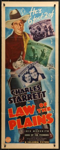 2p470 LAW OF THE PLAINS insert 1938 Charles Starrett, Iris Meredith + Sons of the Pioneers!