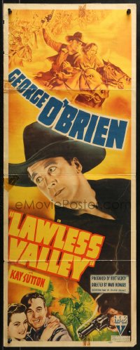2p473 LAWLESS VALLEY insert 1939 George O'Brien close up pointing his gun & saving the girl!