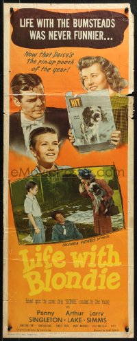 2p475 LIFE WITH BLONDIE insert 1945 Penny Singleton, Arthur Lake as Dagwood Bumstead, rare!