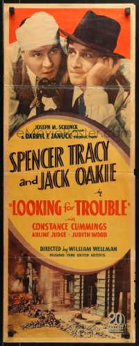2p481 LOOKING FOR TROUBLE insert 1934 Spencer Tracy, Jack Oakie, directed by William Wellman!